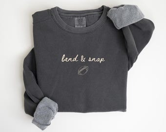 Comfort Colors® Bend And Snap Sweatshirt, Funny Football Mom Gift, Game Day Crewneck, Fall Football Season Pullover,Retro Football Fan Shirt