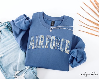 Air Force Sweatshirt, Military Graduation Gift, Proud Airman Family Crewneck, Air Force Wife Gift, Air Force Mom Sweater, USAF Outfit Gifts