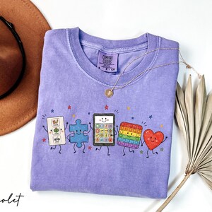 Comfort Colors® Autism Doodle Characters Shirt, Neurodiversity Tee, Inclusion Shirt, Autism Support Gift, SPED Teacher Shirt,Autism Mom Gift image 6