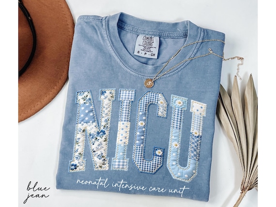 Comfort Colors® NICU Floral Nurse Shirt, Neonatal Intensive Care Unit Patchwork Tee, NICU Nurse Gift, Nurse Appreciation Gifts, Baby Nurse