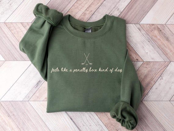 Funny Hockey Sweatshirt, Feels Like A Penalty Box Kind Of Day Sweater, Ice Hockey Gift For Player, Game Day Shirts, Winter Sports Crewneck