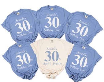 Custom 30th Birthday Name Shirt, Personalized Birthday Party Group Tee, Funny Birthday Matching Shirts, Dirty Thirty Birthday Gift T-Shirt
