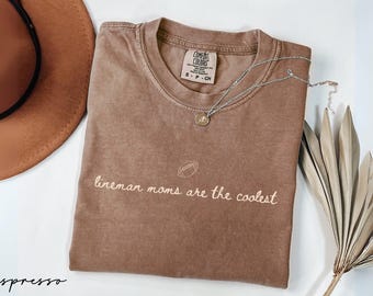 Comfort Colors® Lineman Mom Shirt, Funny Offensive Line Tee, Retro Game Day Football Shirt, Sports Mom Gift, Women Fall Football Season Tee