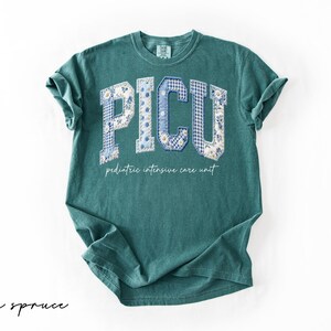 Comfort Colors® PICU Nurse Floral Shirt, Faux Patchwork Pediatric Intensive Care Unit Tee, Nurse Graduation Gift, Nurse Appreciation Gifts image 7