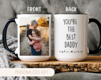 Personalized Photo Mug For Daddy, Custom Fathers Day Cup, Picture Mug Family, Dad Birthday Gift, Father Gift From Son Daughter Wife, Dad Mug