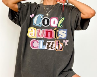 Comfort Colors® Cool Aunts Club Shirt, Retro Auntie Ransom Letters Tee, Favorite Aunt Gift, New Aunt Pregnancy Announcement, Gift For Aunts