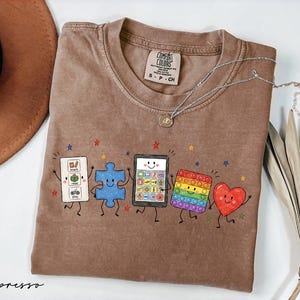 Comfort Colors® Autism Doodle Characters Shirt, Neurodiversity Tee, Inclusion Shirt, Autism Support Gift, SPED Teacher Shirt,Autism Mom Gift image 10