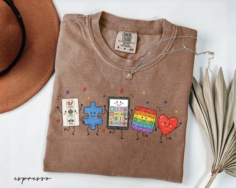 Comfort Colors® Autism Doodle Characters Shirt, Neurodiversity Tee, Inclusion Shirt, Autism Support Gift, SPED Teacher Shirt,Autism Mom Gift image 10