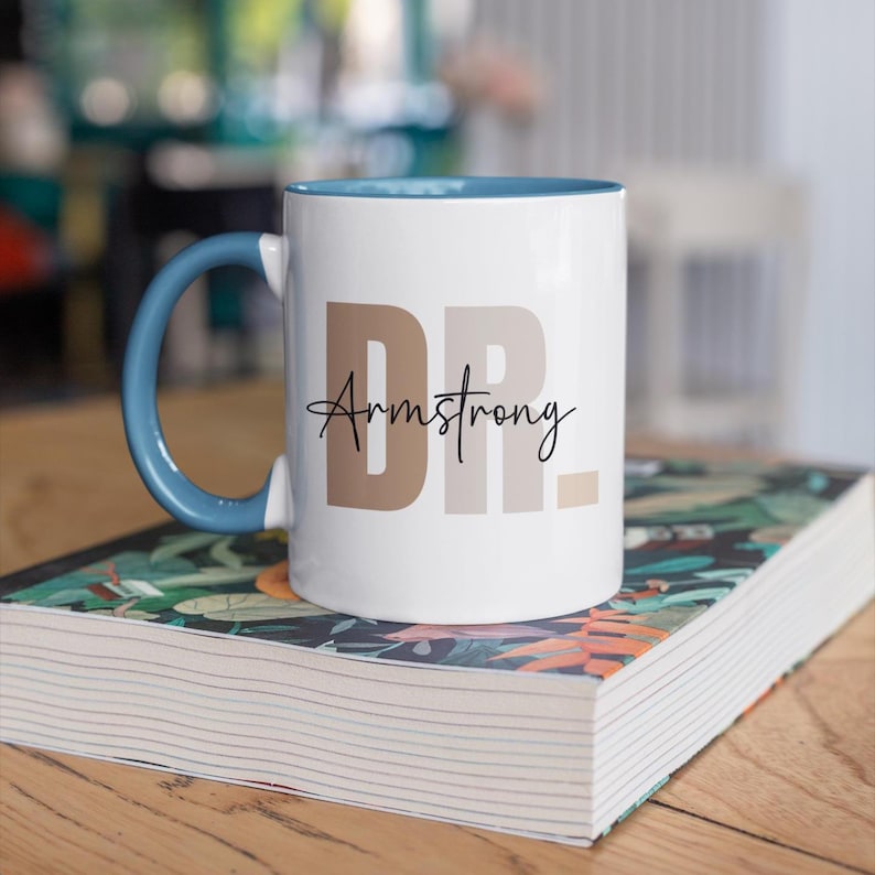 Custom New Doctor Name Mug, Personalized PHD Graduation Gift, Future Doctor Gift, Doctorate Mug, Doctor Coffee Cup, Medical Student Mug Gift image 3