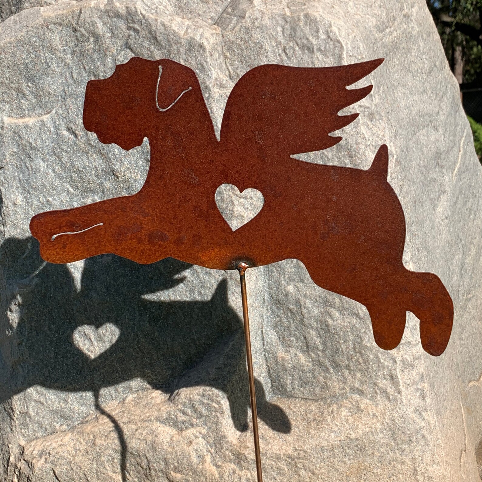 Rusty Finish Metal Garden Art Wheaton Terrier Angel Dog Angel Etsy