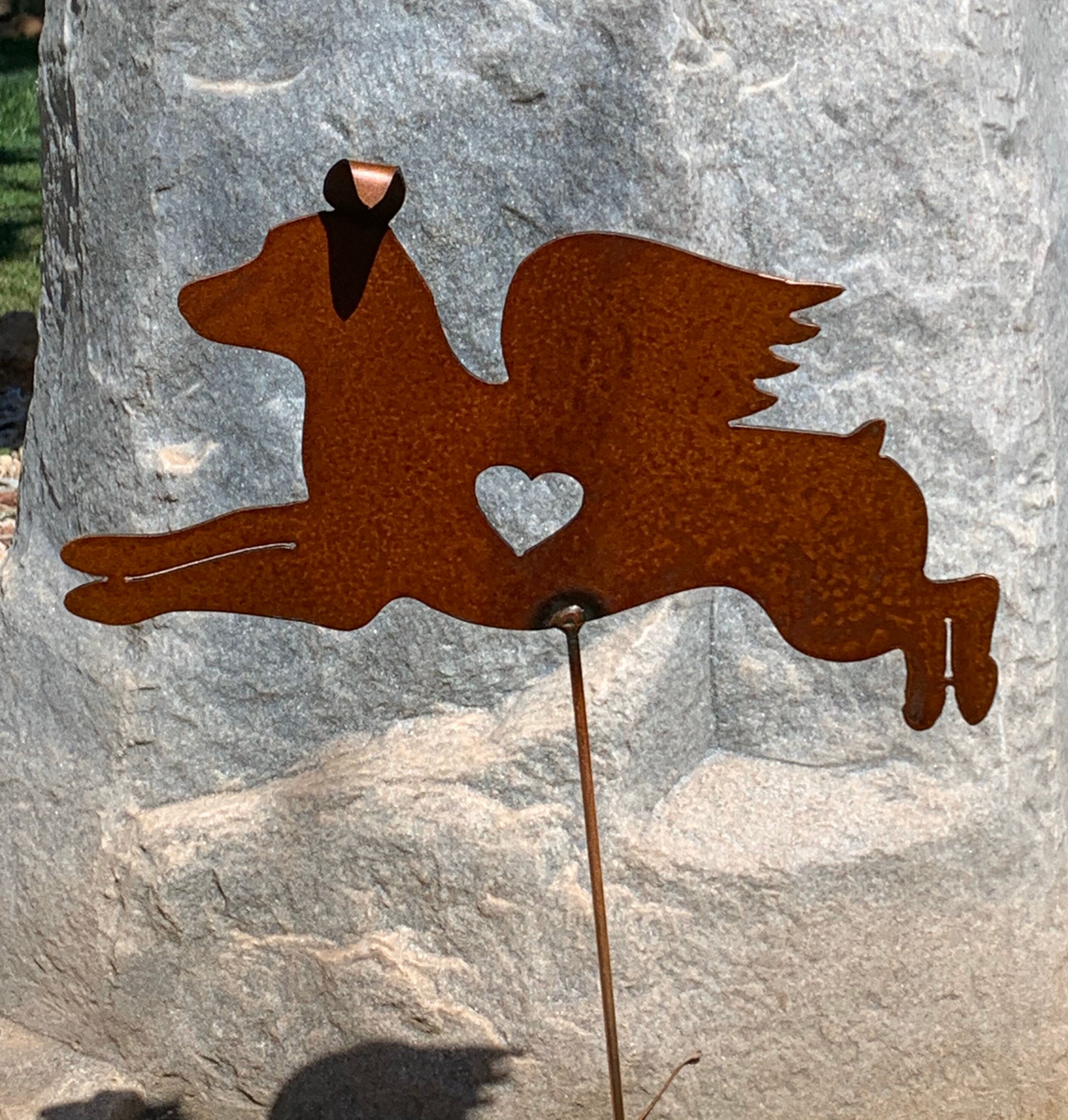 Rusty Finish Min Pin Miniatura Pinscher Perro Angel Memorial Etsy