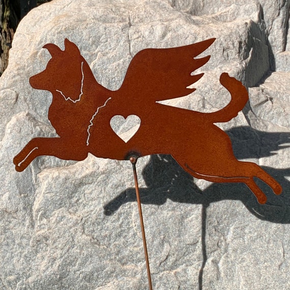 Rusty Finish Metal Border Collie Dog Garden Art Yard Stake - Collie Sheepdog Rusty Metal Dog Garden Art Rusty Finish Metal Border Collie Dog Garden Art Yard Stake - Collie Sheepdog Rusty Metal Dog Garden Art