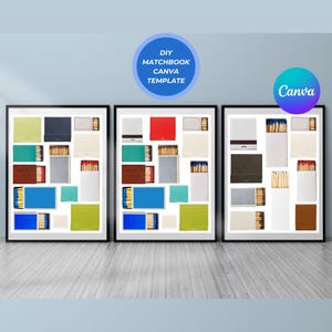 Matchbook Poster Template, Blank Matchbook Template, Blank Matchbook Digital Download, Custom Matchbook, DIY Matchbox, Rich Neutrals, Canva