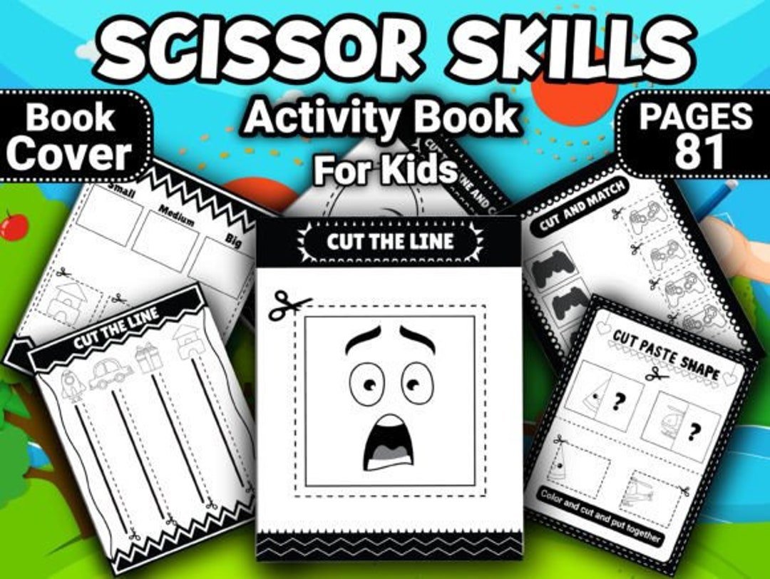Preschool Scissor Worksheets Printable Over 70 Pages - Etsy