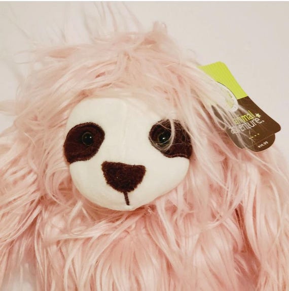 18 BIG 2019 Animal Adventures Target Baby Pink Fuzzy Sloth Stuffed Plush Toy Etsy UK