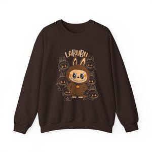 Sudadera Labubu: cuello redondo acogedor para todas las edades, ropa informal divertida, gran regalo para las fiestas, suéter unisex, suéter colorido, moda de invierno