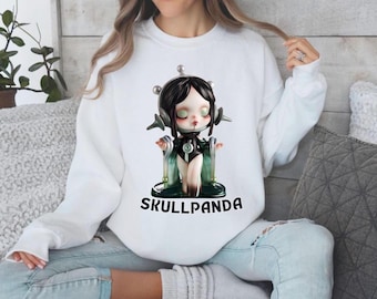 Skull Panda Graphic Sweatshirt - Unisex Winter Top