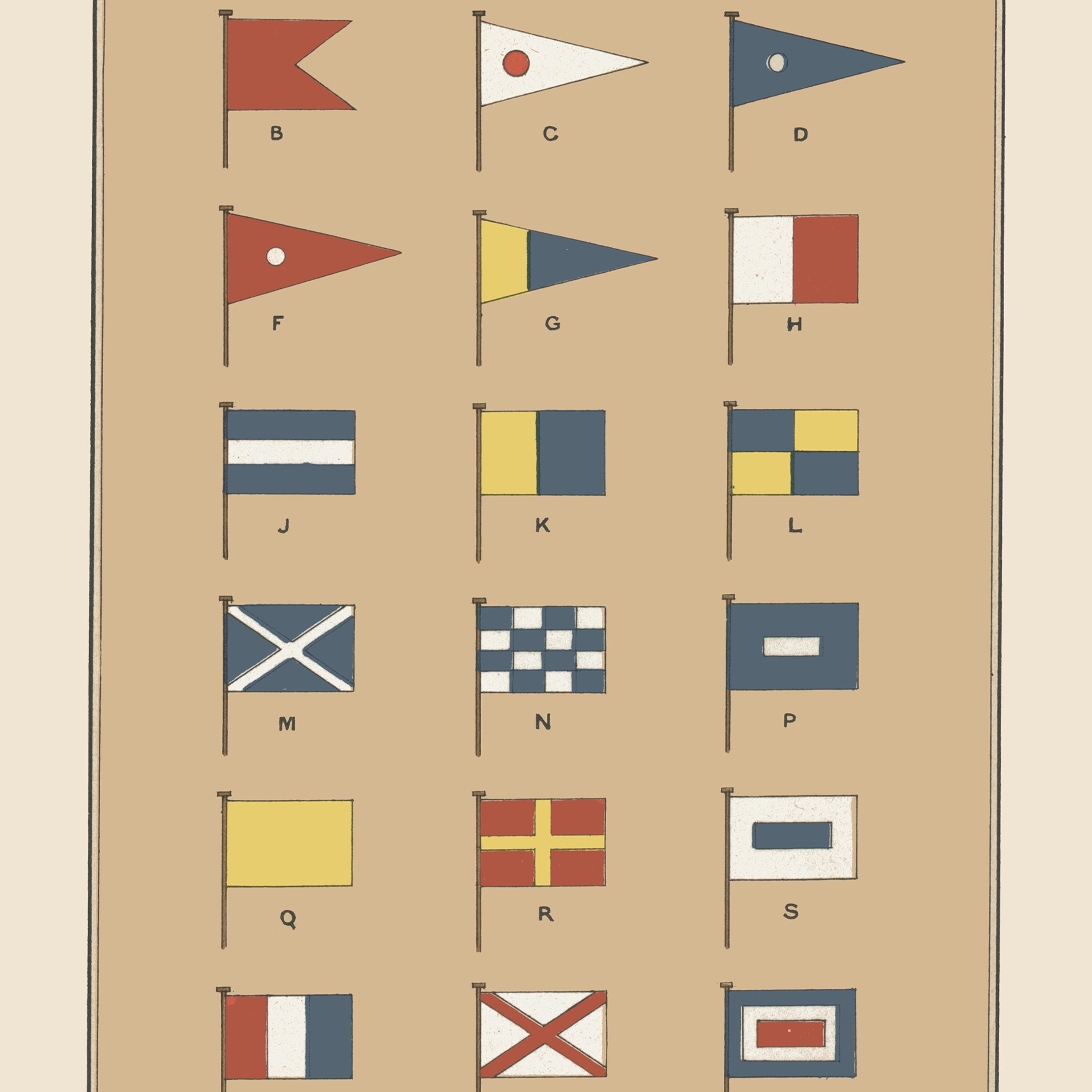 Antique Yacht Sailing Code of Signals Flags, Nautical Fine Art Print - Etsy