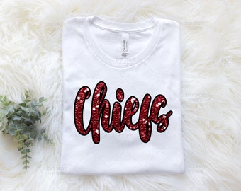 Chiefs Faux Sequin Direct to Film Transfer