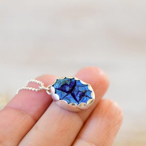 Azurite Necklace. Raw Stone. Druzy Azurite Sterling Silver Oval Pendant. Blue Stone. Natural Druzy Raw Crystal. Gifts Her