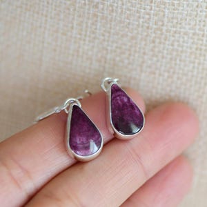 Purple Oyster Shell Earrings. Sterling Silver Crown Chakra. Abundance Earrings. Gifting Yourself