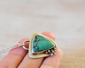 Sterlingzilveren varisciet-hangerketting met 14k gouden accenten