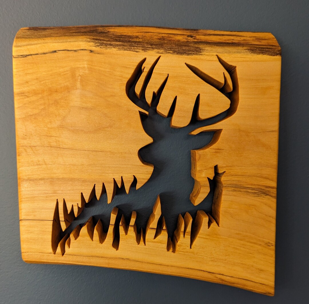 Timber Buck Maple Handmade Wooden Whitetail Buck. Maple With Linseed Oil Finish. Scroll ...