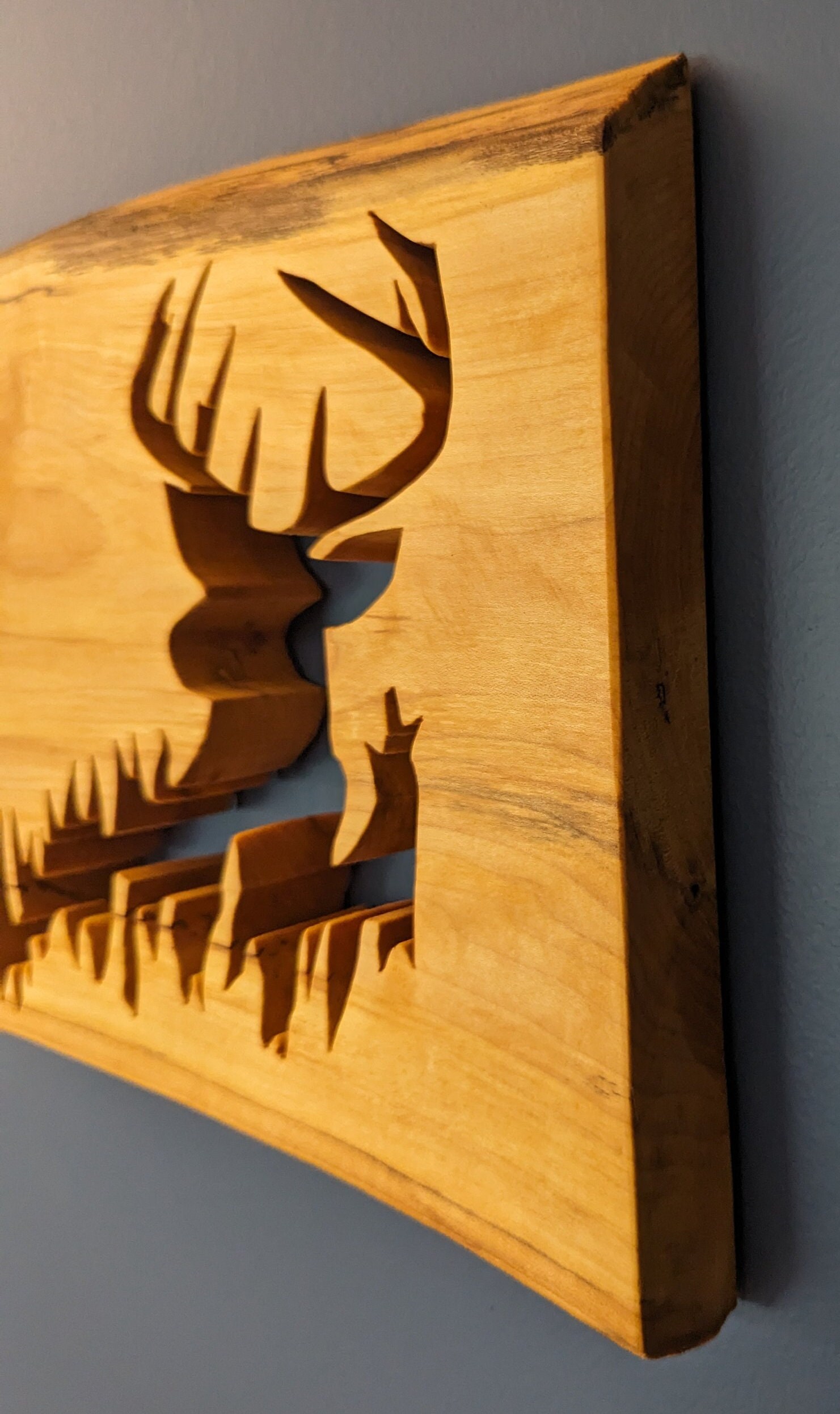 Timber Buck Maple Handmade Wooden Whitetail Buck. Maple With Linseed Oil Finish. Scroll ...