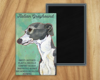 Italian greyhound magnet,coworker gift,stocking stuffer,hostess gift,housewarming gift,in memory of,thinking of you,thank you gift