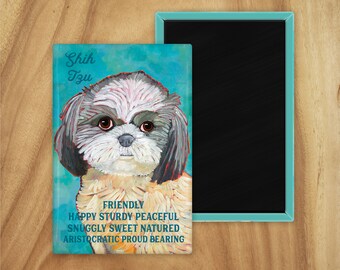 Shih Tzu magnet,coworker gift,stocking stuffer,hostess gift,housewarming gift,thinking of you,in memory of,graduation gift,thank you gift
