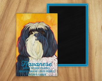 Havanese magnet,coworker gift,hostess gift,stocking stuffer, housewarming gift,graduation gift, in memory of,thinking of you,thank you gift