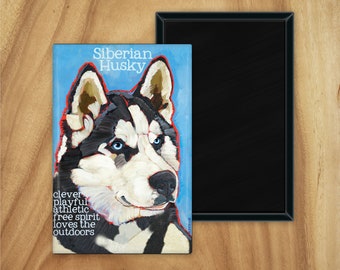 Siberian husky magnet,coworker gift,stocking stuffer,hostess gift,housewarming gift,in memory of,thinking of you,thank you gift,graduation