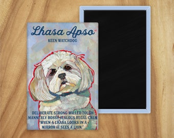 Lhasa apso magnet,coworker gift,stocking stuffer,hostess gift,housewarming gift,thinking of you,in memory of,student gift,pet memorial gift