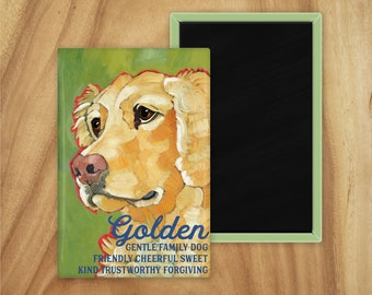 Golden retriever magnet,coworker gift,stocking stuffer,hostess gift,housewarming gift,in memory of,thank you gift,thinking of you,graduation