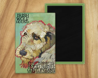 Irish Wolfhound magnet,coworker gift,stocking stuffer,hostess gift,housewarming gift,in memory of,thinking of you,thank you gift