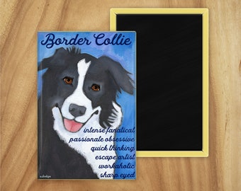 Border collie magnet,coworker gift,stocking stuffer,hostess gift,housewarming gift,in memory of,thinking of you,thank you gift,student gift