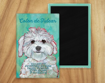 Coton de tulear magnet,coworker gift,stocking stuffer,hostess gift,housewarming gift,graduation gift,in memory gift,thinking of you