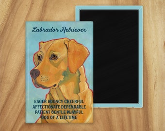 Labrador retriever magnet, yellow lab magnet,stocking stuffer,coworker gift,hostess gift,in memory of,thinking of you,housewarming gift