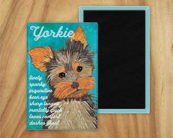 Yorkshire terrier magnet,yorkie magnet,coworker magnet,stocking stuffer,hostess gift,housewarming gift,in memory of,thinking of you