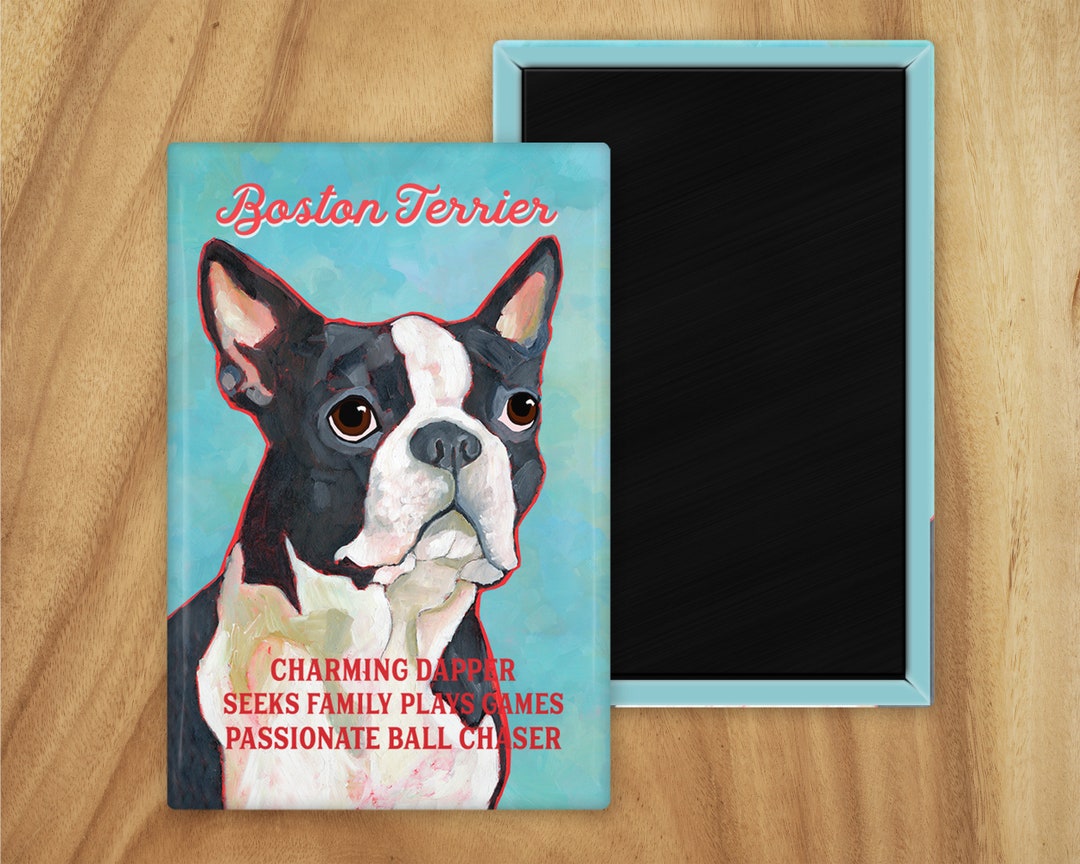 Adorable Boston Terrier Fridge Magnet - Fun & Decorative Novelty Item