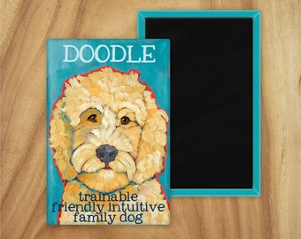 Doodle magnet,labradoodle,coworker gift,stocking stuffer,hostess gift,housewarming gift,in memory of,thinking of you,graduation gift