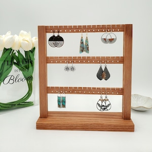 Natural Oak Earring Display and Organizer