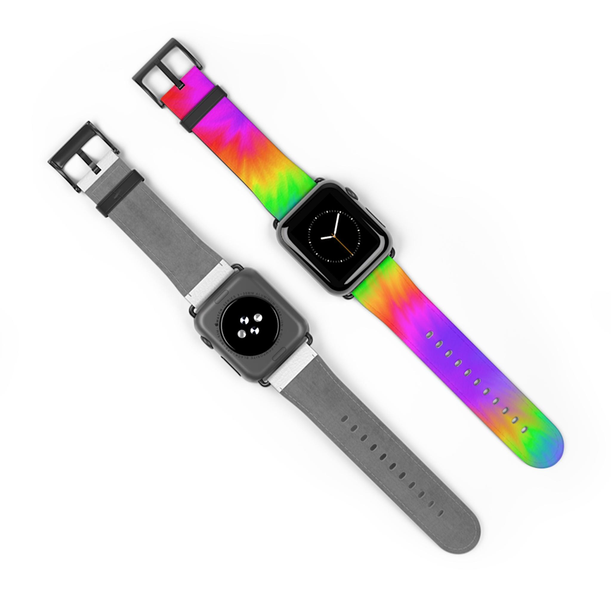 Neon Orange Apple Watch Band Neon Tie Dye Watch Band For Apple