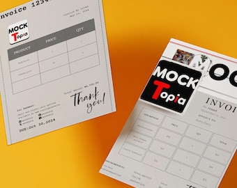 2 Invoice Template Canva Drag and Drop Modern Minimalist Editable Professional Invoice for Small Business | Instant Download | PDF, PNG