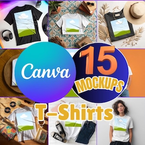 Canva T-shirt Mockup-paket: 4K Gildan 5000, dra och släpp
