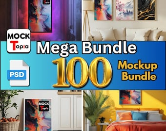 100+ Wall Frame Mockup PSD Bundle: Drag & Drop Poster Mockups