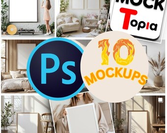 10 PSD AND JPEG Wall frame mockup,Mockup Bundle, Empty Wall Mockup Bundle,psd Wall Mockup Frame, psdFrames Bundle,Editable Photoshop psd
