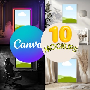 10 High-Quality Canva Wall Frame Mockups | 4K Drag & Drop | Ideal for Etsy Shop Owners