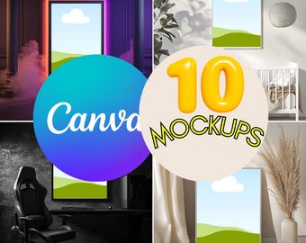 10 High-Quality Canva Wall Frame Mockups | 4K Drag & Drop | Ideal for Etsy Shop Owners