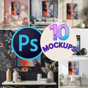 10 Frame Mockup Bundle PSD Frames Bundle, Mega Bundle Frames Mockup, Mockup Bundle Set,Print Mockup, Mock-Up Frame Boho POD Drag and Drop